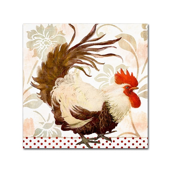 Trademark Fine Art "Rooster Damask II" Canvas Art by Color Bakery