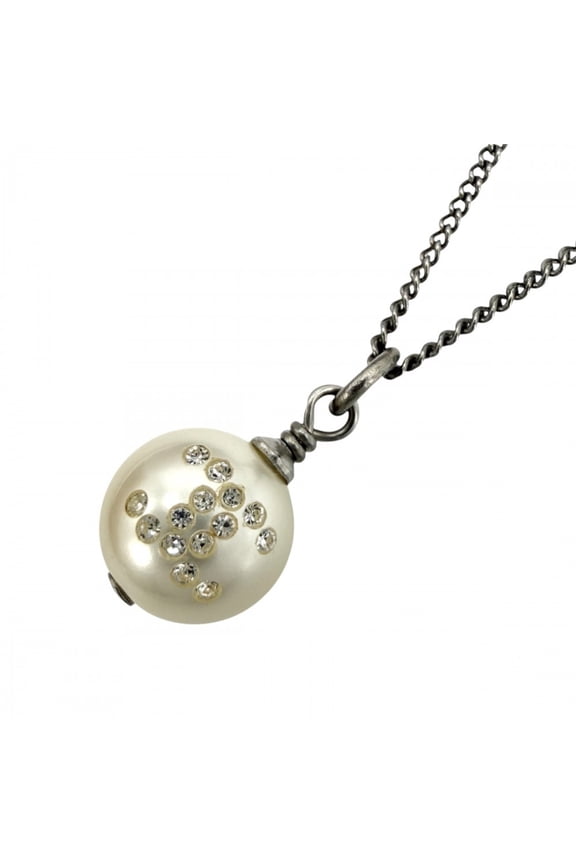 Pre-Owned Chanel Necklace for Women, Coco Mark Chain Accessory, CHANEL Faux Pearl Rhinestone,...