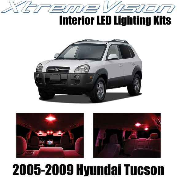 XtremeVision Interior LED for Hyundai Tuscon 2005-2009 6 Pieces Red Interior LED Kit Installation Tool