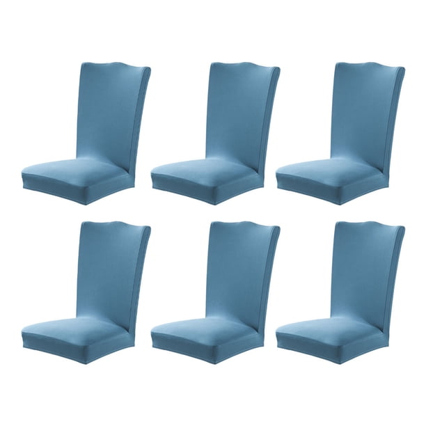 6 sillas con fundas para asientos de sillas Advancent alta elasticidad azul brumoso