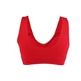 thumbnail image 3 of INSPIRE CHIC Women's Removeable Pads Seamless Wirefree Sleep Vest Tops Sports Yoga Bras M fit 30A/B Red, 3 of 5
