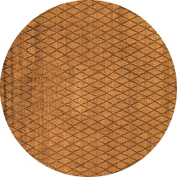 Ahgly Company Indoor Round Oriental Orange Industrial Area Rugs, 8' Round