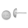 thumbnail image 1 of 925 Sterling Silver 118 Stone Cubic Zirconia Cz Earrings Ball Button, 1 of 6