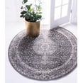 thumbnail image 3 of Unique Loom Midnight Bromley Rug Dark Gray/Gray 7' 10" Round Medallion Shabby-Chic Perfect For Dining Room Entryway Bed Room Kids Room, 3 of 4