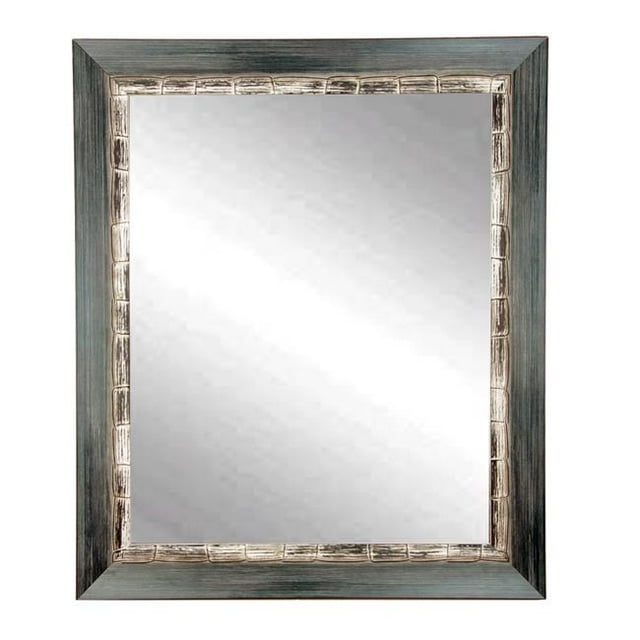 BrandtWorks Miroir de Chalet, 32 "x 38", Vieilli Bleu Gris