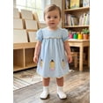 thumbnail image 4 of BemeyourBBs Toddler Baby Girls Back to School Dress Kindergarten Outfits Baby Girl First Day of School Outfit Dress Puff Short Sleeve Crew Neck Plaid Embroidery Pencil Summer A-line Dress, 4 of 9