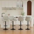 thumbnail image 3 of Hawsaiy Adjustable Bar Stools Set of 4, Swivel Counter Height Bar Chairs with Back, Modern Technical Fabric Barstools for Kitchen Island & Home, Light Gray, 3 of 11