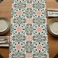 thumbnail image 5 of Table Runners 70 Inches Long Dress Scarves, Boho Flowers Farmhouse Coffee/Dining/Kitchen Table Decor, Holiday Table Runner, Farmhouse Abstract Geometric Patterned 13x70 Inch, 5 of 9