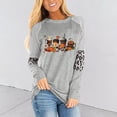 thumbnail image 1 of Hauts pour Femmes Chic Décontracté 2023 Mode Imprimé Manches Longues Blouse Col Rond Rayé Chandails à Capuchon Décontractés Costumes d'Halloween pour Femmes en Liquidation, 1 of 5