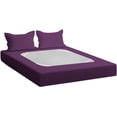 thumbnail image 2 of D.N.G. BEDDINGS 3 Piece Box Spring Cover - 100% Egyptian Cotton, 800 TC, Wrap Around 4 Sides Bed Skirt for Hotel & Home, Fits Box Springs up to 12 Inch - King, Stripe Plum Color, 2 of 9