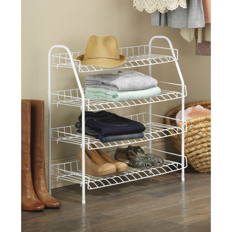 Whitmor 4-Tier Accessory Shelves Shoe Rack, White photo 3
