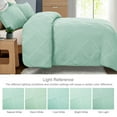 thumbnail image 5 of Exclusivo Mezcla Ultrasonic California King Quilt Set, 3-Piece Lightweight Bedspreads Modern Striped Coverlet, Mint Green, 5 of 7
