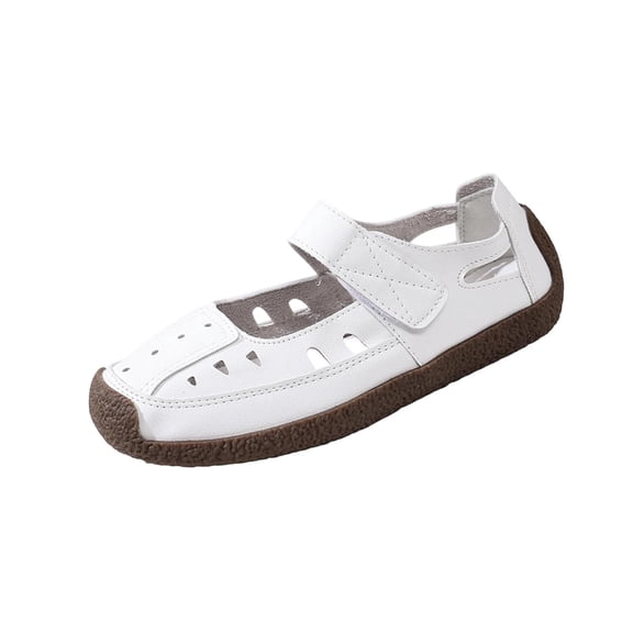Xfvqtps Womens Casual Walking Sandals Closed Toe Sandals Hook and Loop Strap Hollow out Breathable Comfortable Shoes