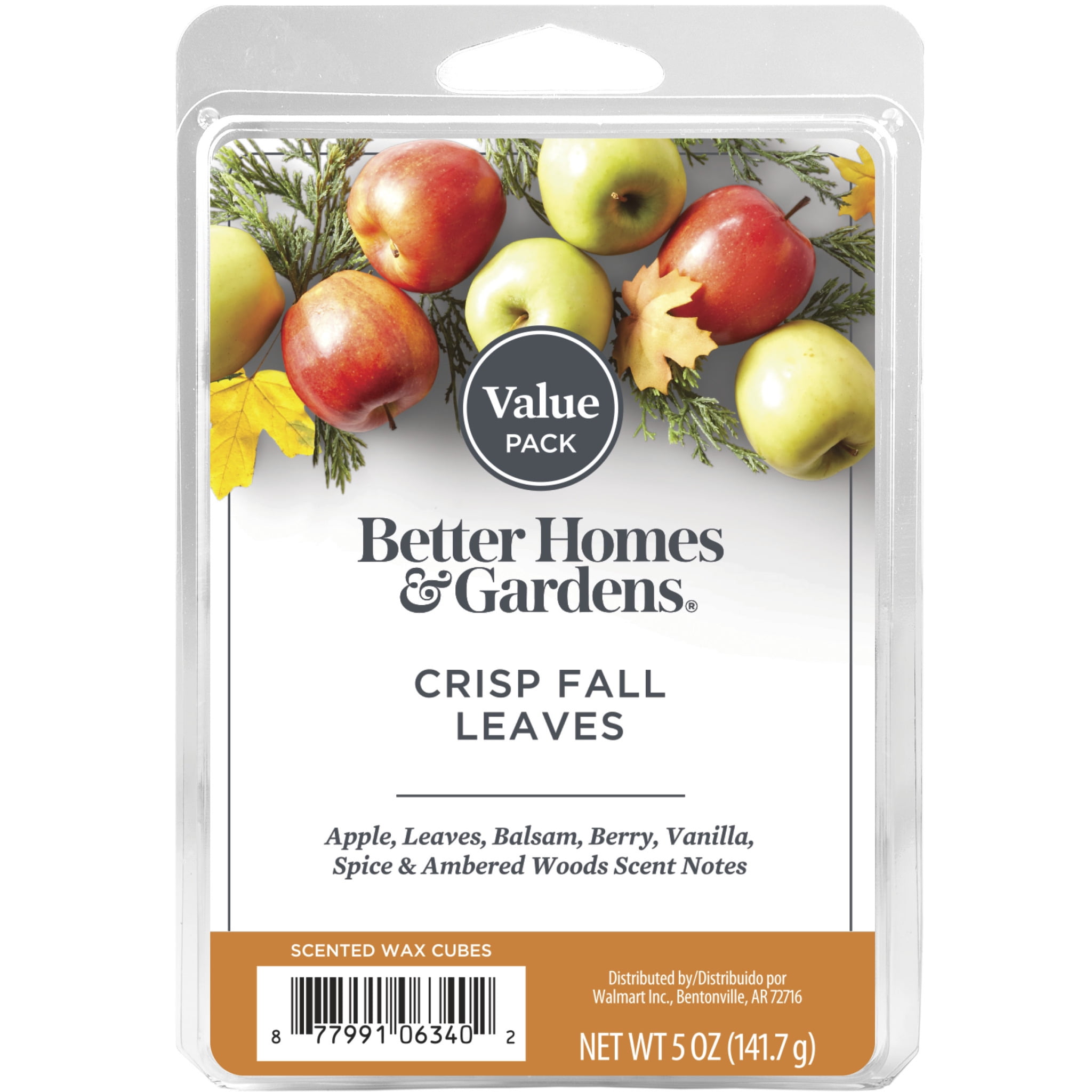 (2 pack) Crisp Fall Leaves Scented Wax Melts, Better Homes & Gardens, 5 oz (Value Size)