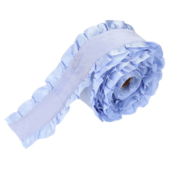 Blue Velvet Ruffle Christmas Ribbon, 2.5" x 25', by Holiday Time