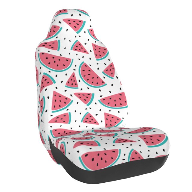 Wukai Watermelon Full Set Car Seat Covers with Soft Padding Universal Auto Front Seats Protector and Cushion Mat