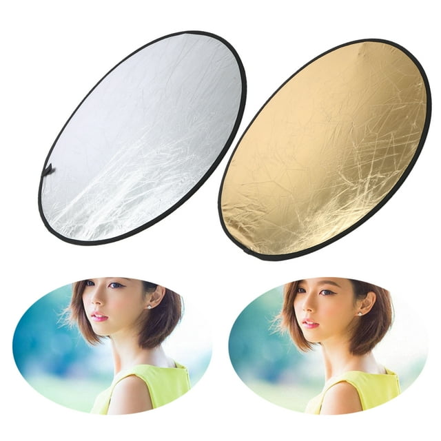 Reflector 2 En 1, Reflector Dorado Plateado Plegable Para Fotografía De Interiores Para Fotografía Al Aire Libre