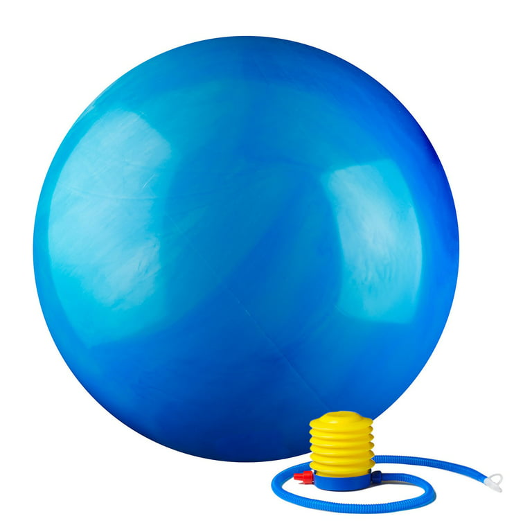2000lbs Static Strength Exercise Stability Ball with Pump Multi-Colored,  55cm Blue 