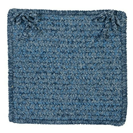 Colonial Mills Set of 4 Blue and Gray Handmade Braided Stair Tread Reversible Chai Pad 15"