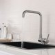 thumbnail image 5 of Grifo de cocina de acero inoxidable, mezclador de agua fría y caliente, giratorio de 360°, para 1 fregadero y 2 fregaderos, con canal de agua sin plomo y tubería PEX de grado alimenticio (cartucho de, 5 of 5
