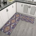 thumbnail image 2 of Multicolor Ethnic Geometric Pattern (4) Kitchen Rugs Sets Of 2,Anti Fatigue Kitchen Mat Rugs Non Slip Washable,Decorative Kitchen Floor Mats for Kitchen,Sink,Laundry,17"x30"+17"x47", 2 of 7