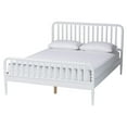 thumbnail image 3 of Baxton Studio Lucera Mid-Century White Queen Size 4-Piece Bobbin Bedroom Set, 3 of 13