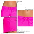 thumbnail image 4 of Pantalones cortos de baño para mujer, estilo simple, con cordón, suaves, transpirables, de cintura baja, pantalones cortos de natación para playa, surf, rosa, rojo, S, 4 of 5