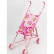 Children's Toy Pink Strawberry Baby Stroller for Baby Dolls