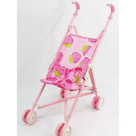 Children's Toy Pink Strawberry Baby Stroller for Baby Dolls