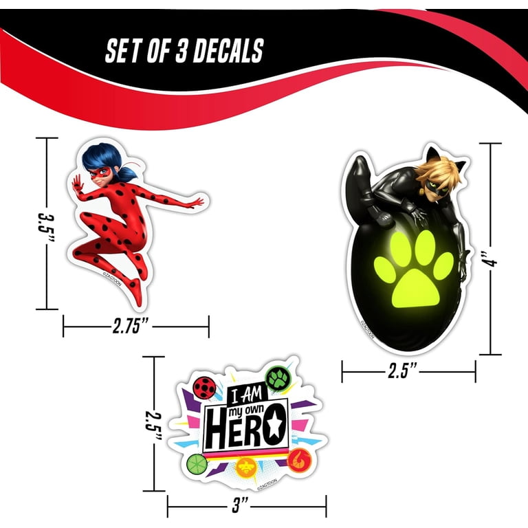 Miraculous Ladybug Decals - Set of 9 Ladybug, Cat Noir, Tikki