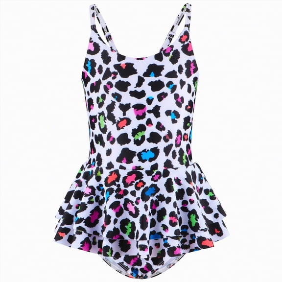 NIEWTR Girls One Piece Swimsuits Quick Dry Floral Print Bathing Suit for Vacation UPF 50 Plus Sun Protection(A-White,4-5 Years)