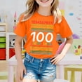 thumbnail image 2 of Girls Summer Cartoon Print Short Sleeve T Shirt Casual Round Neck Top For Toddler Kids And Teens School Season, 2 of 4