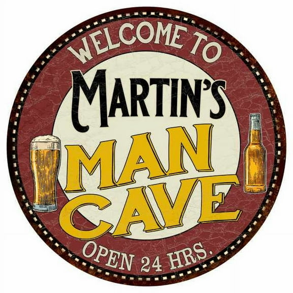Martin's Man Cave 12" Round Metal Sign Kitchen Bar Wall Décor 200120035325