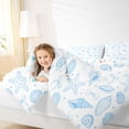 thumbnail image 3 of spefrowx Cartoon Marine Seashell Queen Comforter Set for Teens, Blue Bow Starfish Comforter Sets Queen, Stars Reversible, 3-Piece, 1 Comforter and 2 Pillowcases, 3 of 6