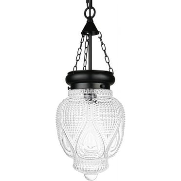 Black Glass Ceiling Pendant Light Kitchen Island Lighting Farmhouse Vintage Hanging Light Fixture for Dining Room, Entryway, Bathroom,Sink, Breakfast Nook
