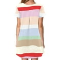 thumbnail image 4 of QLEICOM Women's Summer Casual Tshirt Dresses O Neck Short Sleeve Loose Dress Sundress with Pockets Multicolor L, US Size: 8, 4 of 4