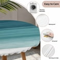 thumbnail image 3 of Teal Turquoise Ombre Round Tablecloth for 36-44 Inch Tables,Fitted Table Cover with Elastic Edge,Modern Abstract Gradient Lines Waterproof Outdoor Table Cloth Protector for Patio Garden Dinner Picnic, 3 of 9