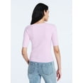 thumbnail image 3 of Scoop Women's Square Neckline Cardigan Sweater with Short Sleeves, Lightweight, Sizes XS-XXL, 3 of 5