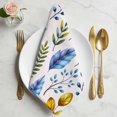thumbnail image 2 of Watercolor Botanical Cloth Napkins, Blue Yellow Leaves Floral Plants Spring Washable and Reusable Dinner Napkins Set of 8, Table Napkin for Kitchen Party Birthday Wedding Hotel Housewarming 20"x20", 2 of 9