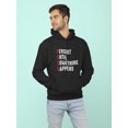 thumbnail image 2 of Smartprints Mens Graphic Hoodie Black - Push Acronym Inspiring Design Cotton Blend Classic Fit, 2 of 4