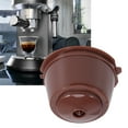 thumbnail image 5 of KAKOWELY Coffee Strainer 1 Sets Refillable Coffee Capsule Coffee Strainer Cup Set Coffee Filter Compatible for DOLCE GUSTO (Light Brown 10pcs for Package with Spoon and Brush), 5 of 5