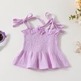 thumbnail image 5 of Girl Summer Cotton And Linen Camisole Short Shirt Shorts And Toddler Suits, 5 of 9