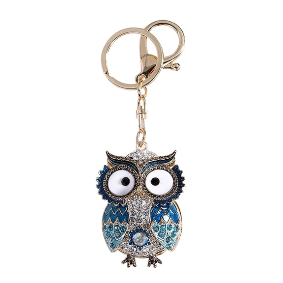 TIHLMK New Creative Animal Series Big Eye Owl alloy Diamond Keychain