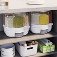 thumbnail image 4 of Distributeur de Nourriture Rotatif Seau à Riz Réservoir de Stockage de Riz Conteneur de Grains Scellé Boîte de Rangement pour Maison et Cuisine, 4 of 5
