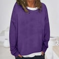 thumbnail image 2 of Fiaer,Oversized Loose Fitting Sweatshirts for Women Casual Cute Crew Neck No Hooded Hoodies Solid Fall Pullover Workout Plain Y2k Comfort Tops Dark Purple M, 2 of 8