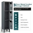 thumbnail image 2 of KAER Metal Locker with 3 Doors 66“ Storage Locker for Employees andstudent with Card Slot Lockable Steel Locker for School Gym Home Office Staff, 2 of 10