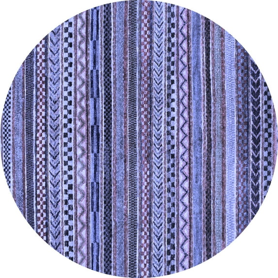 Ahgly Company Indoor Round Abstract Blue Modern Area Rugs, 5' Round