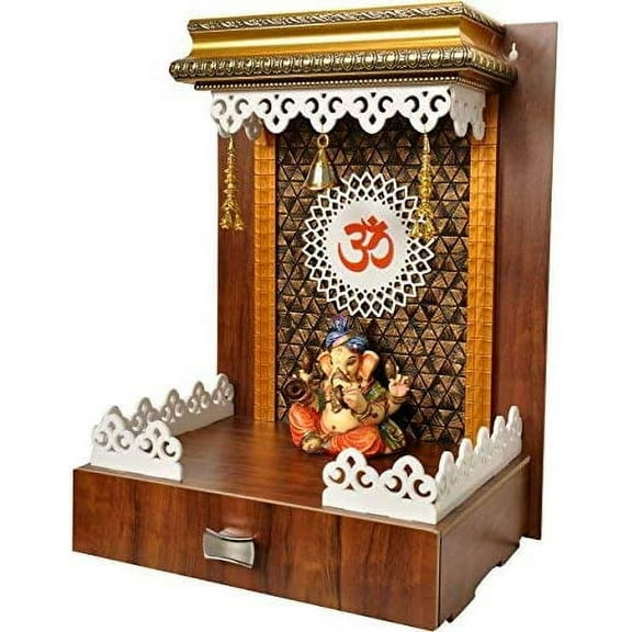 Mereappne Art and Craft Wooden Temple Home Pooja Mandir Mandap Handcrafted Decorative Itemization Gifts Show Piece Item