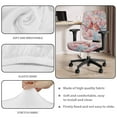 thumbnail image 6 of FKELYI Peach Floral Cardinal Bird Print 2 Piece Office Chair Covers for Home Decor Washable Computer Chir Slipcover Desk Chair Protective Covers for Backrest & Cushion, 6 of 7