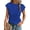 Blue, variant on Textured Womens Tops Casual Crewneck Basic Tee Shirts Cap Sleeve Summer Blouses